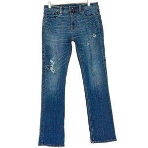 Hollister Dark Wash Slim Straight Ripped Jeans Men's size 32" x 32"